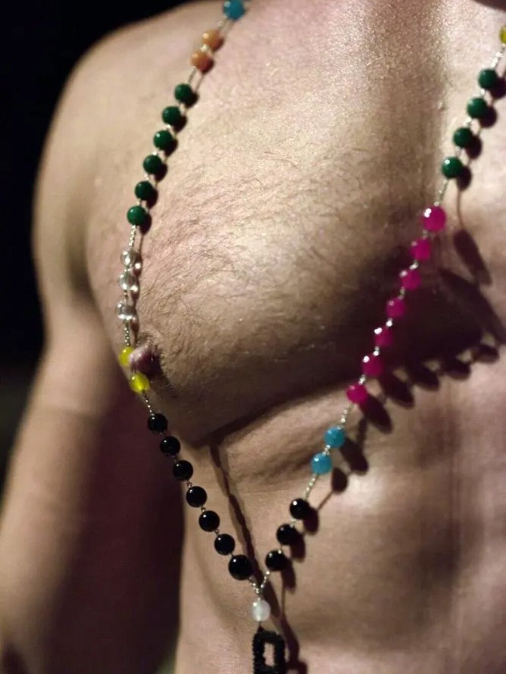 Walter Van Beirendonck Beaded "PIG" Necklace:  AW18/19 WORLDS OF SUN & MOON